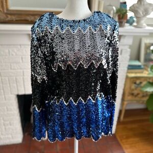 Sequin Zigzag Patterned Top